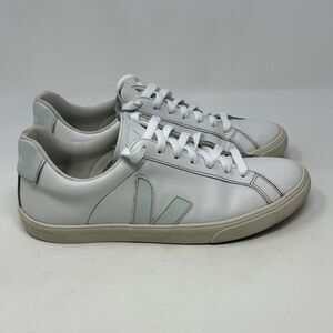 Veja Esplar Sneakers Womens 9 White Green Leather Low Top Lace Up Casual Shoes